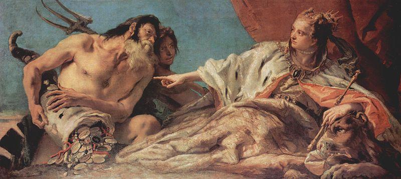 Giovanni Battista Tiepolo Neptun bietet der Stadt Venedig Opfergaben Sweden oil painting art